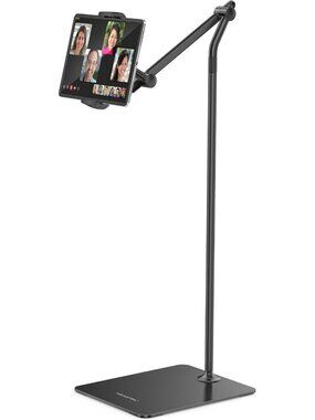 Adjustable Height Tablet Floor Stand, 360° Rotating Holder for iPad & Galaxy